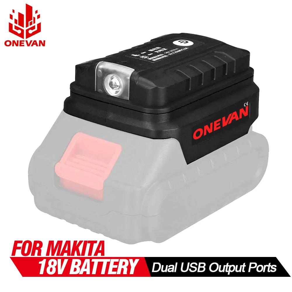 ONEVAN  Makita 14.4V/18V Li-on ͸ BL1830 BL1430  USB ȯ Makita  LED 